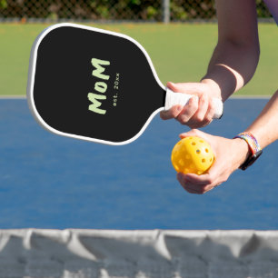Modern Mum Established Mint Green Typography Pickleball Paddle