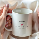 Modern Mum | Grandma Year Est. Coffee Mug<br><div class="desc">Simply perfect minimalist design featuring  year est. as a Mum and year est. as a Grandma with a red heart.   A Wonder gift sure to be treasured for many years to come.</div>