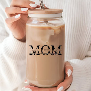 Modern Mum Kids Names Mother's Day Can Glass