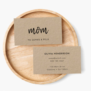 Modern Mum Kraft Rustic Mummy Contact Card