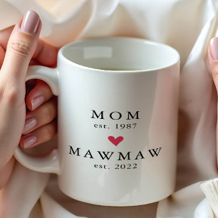 Modern Mum   Mawmaw Year Est. Coffee Mug