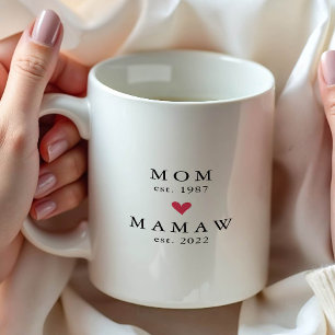 Modern Mum   Memaw Year Est. Coffee Mug