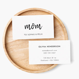 Modern Mum   Minimalist Simple Mummy Contact Card