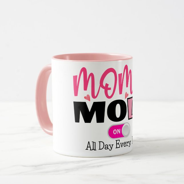 Modern Mum Mode Pink Heart Coffee Mug (Front Left)