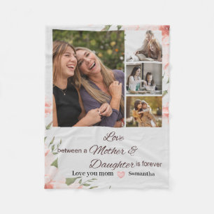 Modern Mum Mother Daughter Quotes 4 Photo Collage  Fleece Blanket