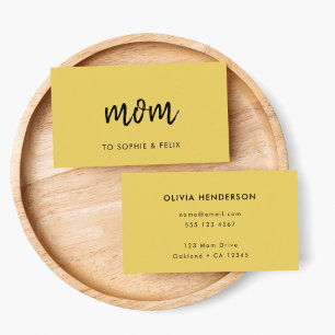 Modern Mum Mustard Yellow Mummy Contact Card