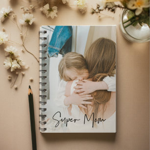 Modern Mum Photo & Super Mum Text Gift For Mum Notebook