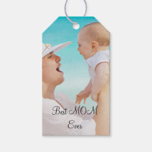 Modern Mum Photo & Super Mum Text   Gift For Mum  Tags