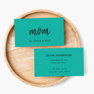 Modern Mum   Teal Green Mummy Contact Card