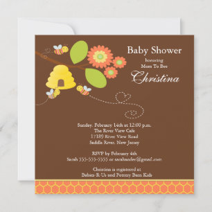 Modern Mum to Bee Baby Shower Invitation