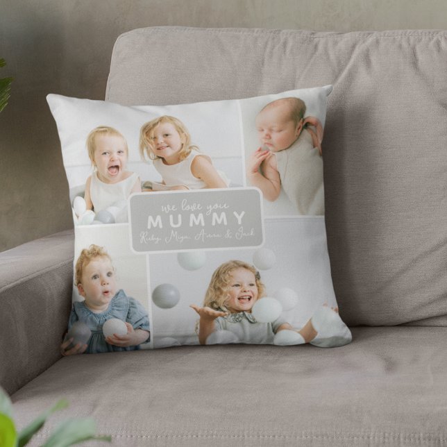 Modern Mummy 4 Photo Grey Cushion (Creator Uploaded)