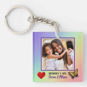 Modern Mummy and Me Picture & Name Key Ring