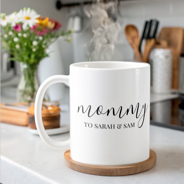 Modern Mummy Kids Names Mother's Day  Coffee Mug (Creator Uploaded)