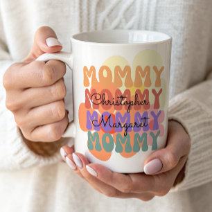 Modern Mummy Kids Names Mother's Day Gift  Coffee Mug