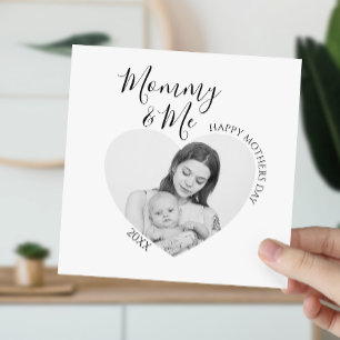 Modern Mummy & Me   Heart Photo Holiday Card