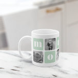 Modern Mummy Photo Collage Coffee Mug<br><div class="desc">Customise this cute modern mug design to celebrate mum this Mother's Day! Design features alternating squares of photos and pale mint green letter blocks spelling "mummy" in modern serif lettering. Add five of your favourite square photos (perfect for Instagram!) using the templates provided.</div>