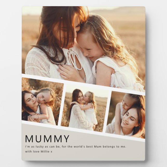Modern Mummy Photo Strip Collage Plaque (Front)