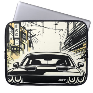 Modern Muscle Car Front Pop Art Illustration Print Laptop Sleeve