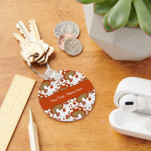 Modern mushroom design key ring