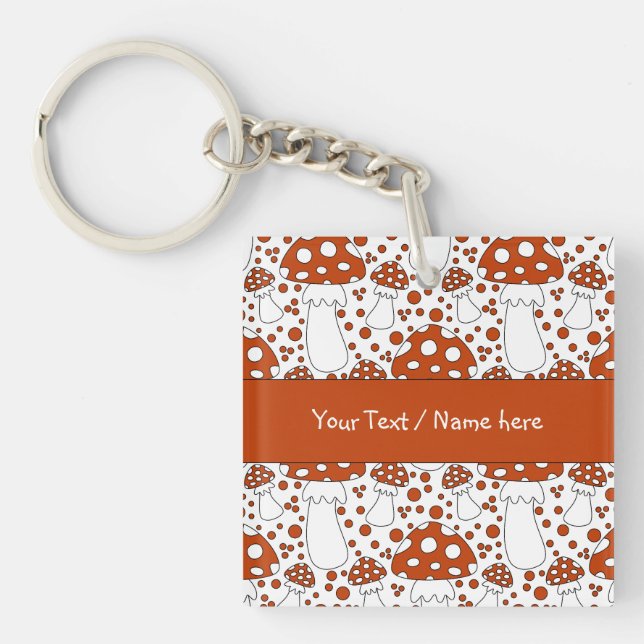 Modern mushroom design key ring (Front)