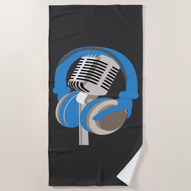 Modern Music Musician Beach Towel (Front)