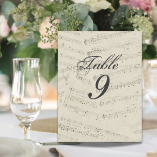 Modern Music notes Music Wedding table numbers Postcard