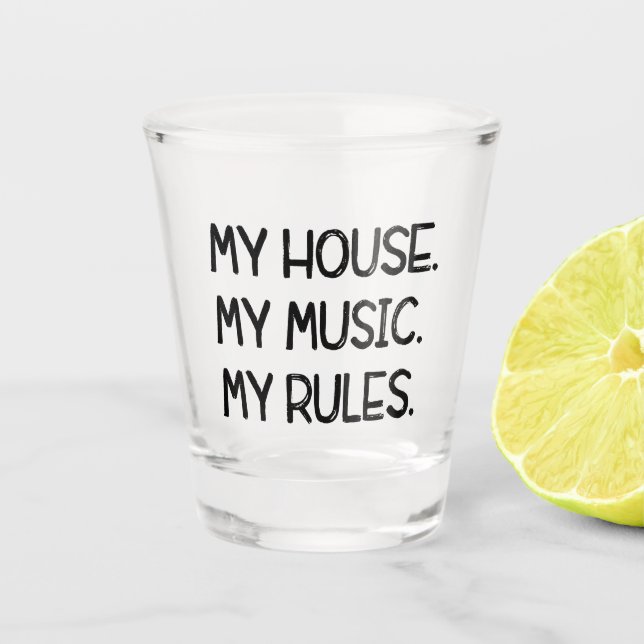 Modern Music Quote With Initial Shot Glass (Front)