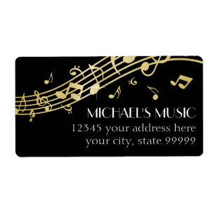 Modern Musical Business Branding Gold Music Notes