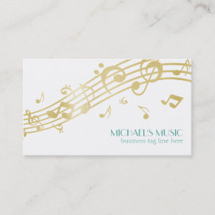 Modern Musical Business Branding Gold Music Notes Card