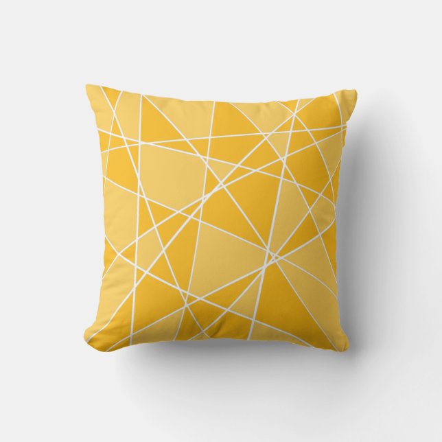 Modern Mustard and Light Yellow Geometric Cushion (Front)