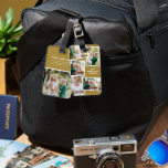 Modern mustard multi photo family elegant gift luggage tag<br><div class="desc">Modern mustard multi photo family stylish elegant black gold design. Ideal thoughtful birthday,  Mothers day,  Fathers day,  or Christmas day gift.</div>