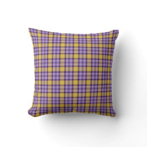 Modern Mustard Yellow and Lavender Purple Plaid Th