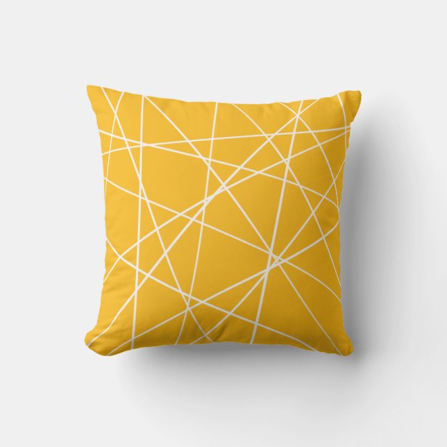 Modern Mustard Yellow Geometric Cushion (Front)