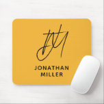 Modern Mustard Yellow Monogram Mouse Pad<br><div class="desc">Keep your workspace stylish and functional with this Modern Mustard Yellow Monogram Mouse Pad. The sleek design features a customisable monogram on a trendy mustard yellow background, and the non-slip rubber base ensures a secure grip on any surface. Perfect for both personal and professional use, this mouse pad is a...</div>