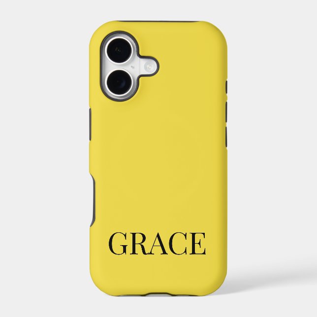 Modern Mustard Yellow Personalised Name (Back)