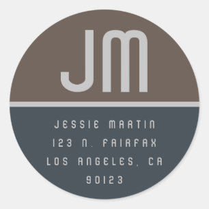 Modern Muted Colours Return Address Classic Round Sticker