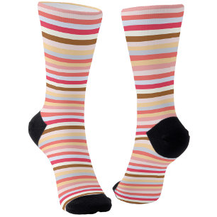 Modern Muted Pastel Circus Candy Stripe Socks
