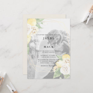 Modern Muted Photo Lemons Wedding Invitation