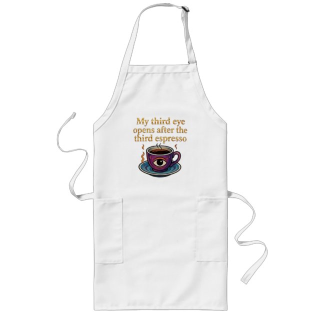 Modern Mystic Coffee Art My third eye collection Long Apron (Front)