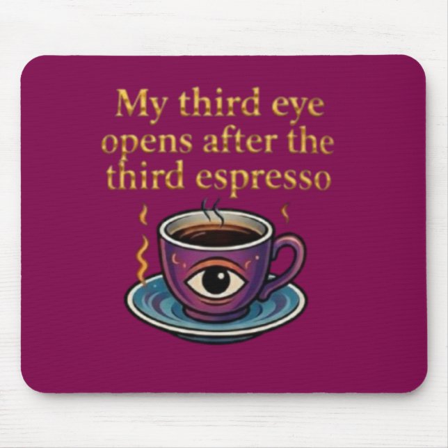 Modern Mystic Coffee Art My third eye collection Mouse Pad (Front)