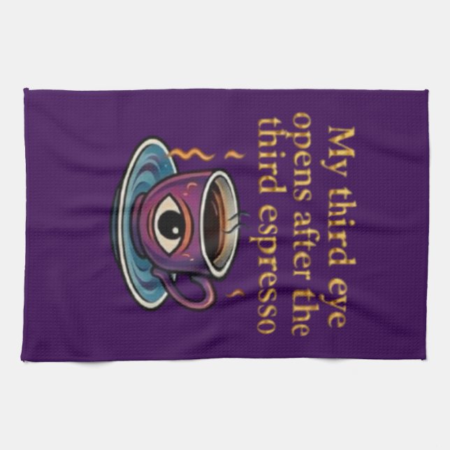 Modern Mystic Coffee Art My third eye collection Tea Towel (Horizontal)