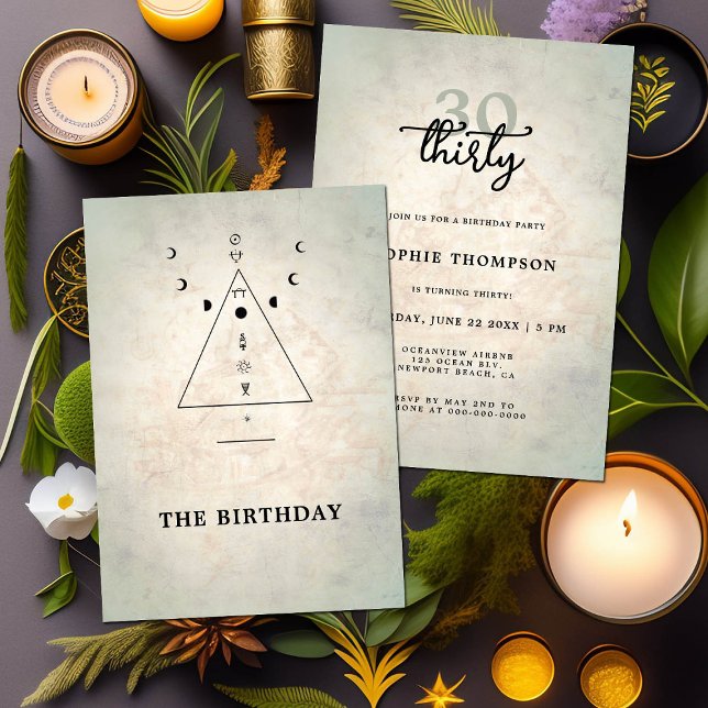 Modern Mystic Tarot Fortune 30th Birthday Party Invitation (Creator Uploaded)