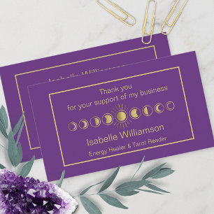Modern Mystical Moon Phase Customer Thank You Business Card