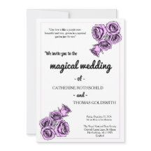 Modern Mystical Purple Rose Wedding Invitation