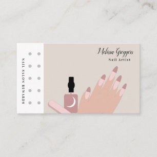 Modern Nail Artist Logo Reward Business Card