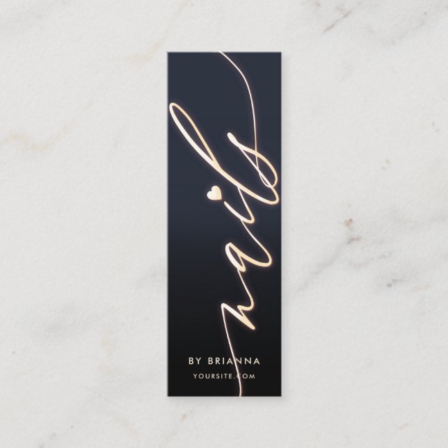 Modern Nail Artist Manicure Specialist Nails Salon Mini Business Card (Front)