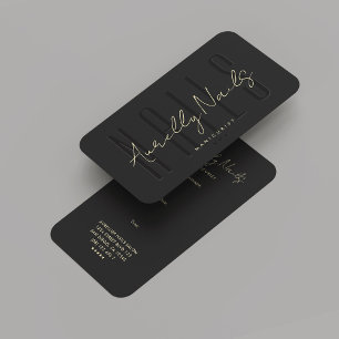 Modern Nail Artist Manicurist Black Appointment Business Card
