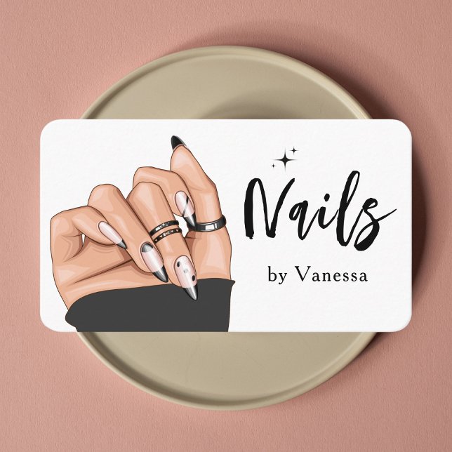 Modern Nail Artist Salon Qr Code Business Card (Creator Uploaded)