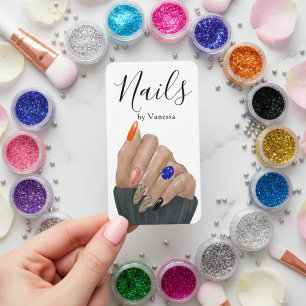 Modern Nail Salon Manicurist Professional QR Code Business Card
