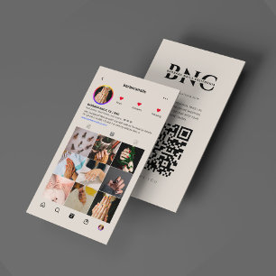 Modern Nail Tech Beauty Salon Pink IG Sand Beige Business Card